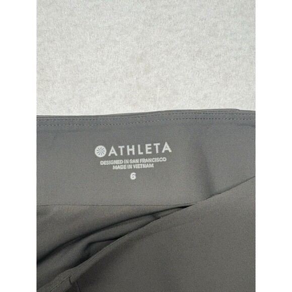 Athleta Madison Moto Tight Leggings Womens 6 Gray Stretch Side Zip Ribbed Pant - Picture 2 of 6